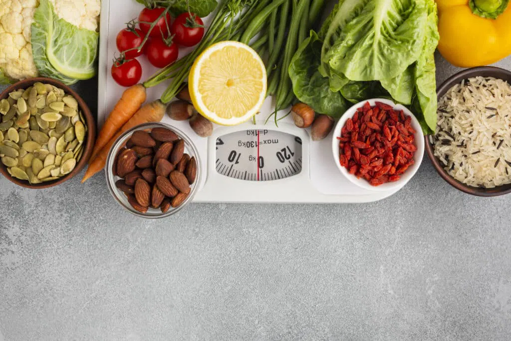Redaktionell layout med råa ingredienser